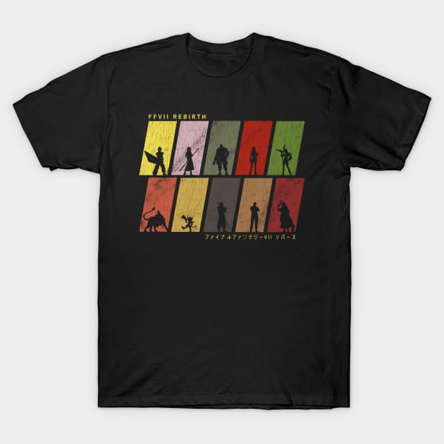 FFVII Rebirth Character Silhouettes T-Shirt by StebopDesigns